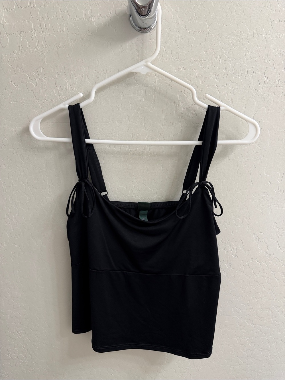 wild fable Black Tank Top with Tie Straps